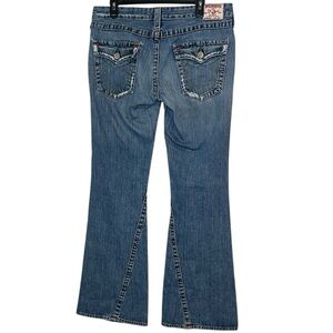 Vtg Y2K True Religion Joey Jean Flare Bootcut Denim Distressed Jeans Size 32